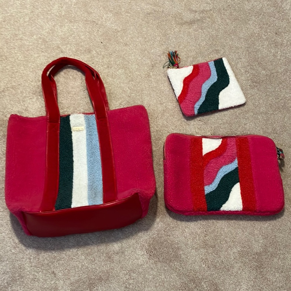 3 piece furry travel bags